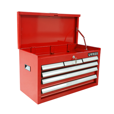 URREA EX-Series Top Chest/Cabinet, 6 Drawer, Red, Steel, 27 in W x 15-1/2 in D x 12 in H EX27S6